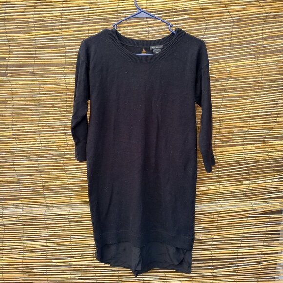 Club Monaco Black Knit Sweater Dress / Tunic with Peekaboo Back - Women's - XS - Picture 1 of 12
